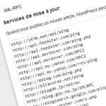 WordPress : liste de services ping XML-RPC